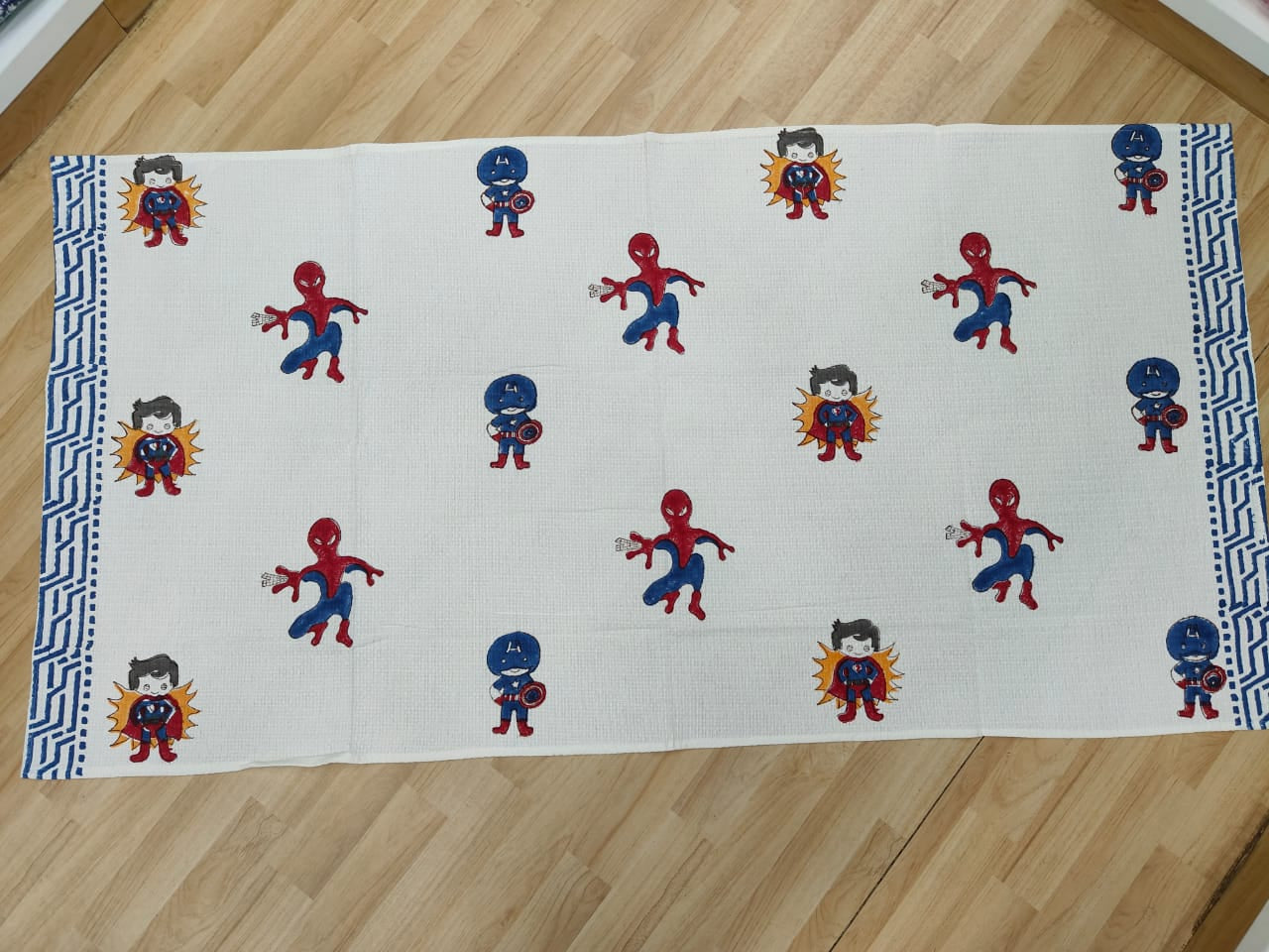 Superhero Bath Towel - Hand Block Printed