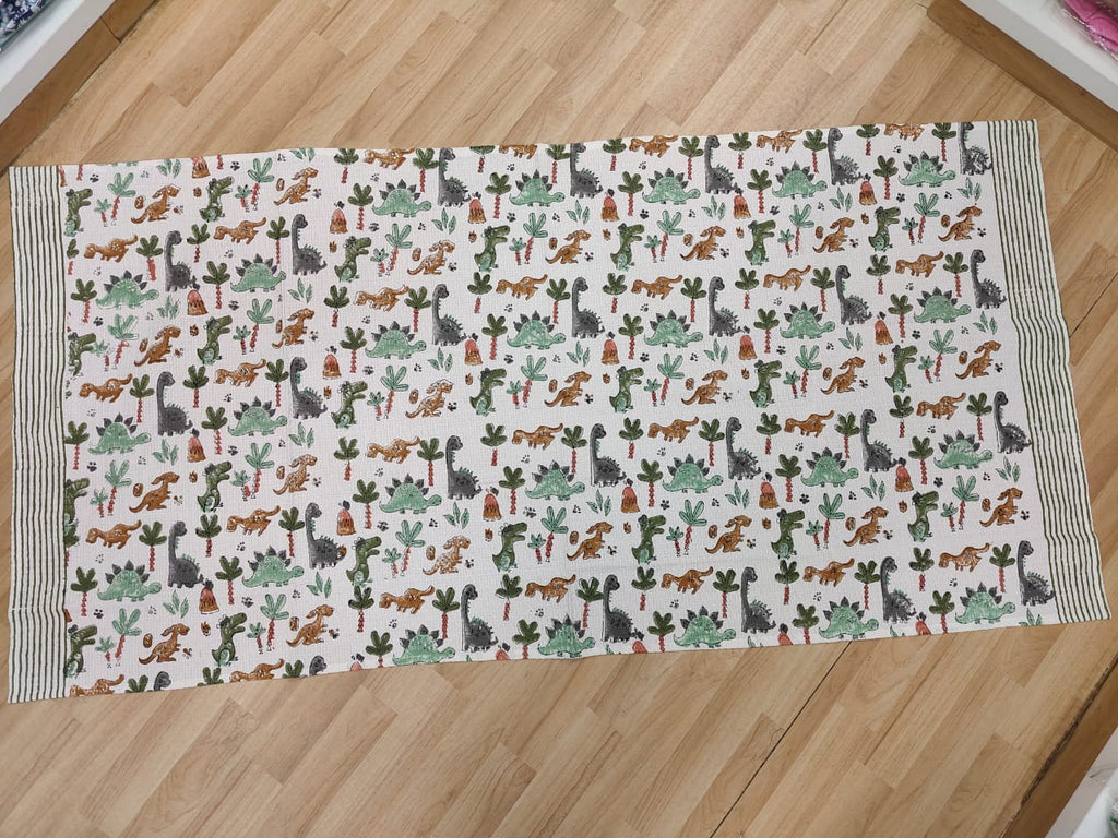 Dinosaurs Bath Towel - Hand Block Printed