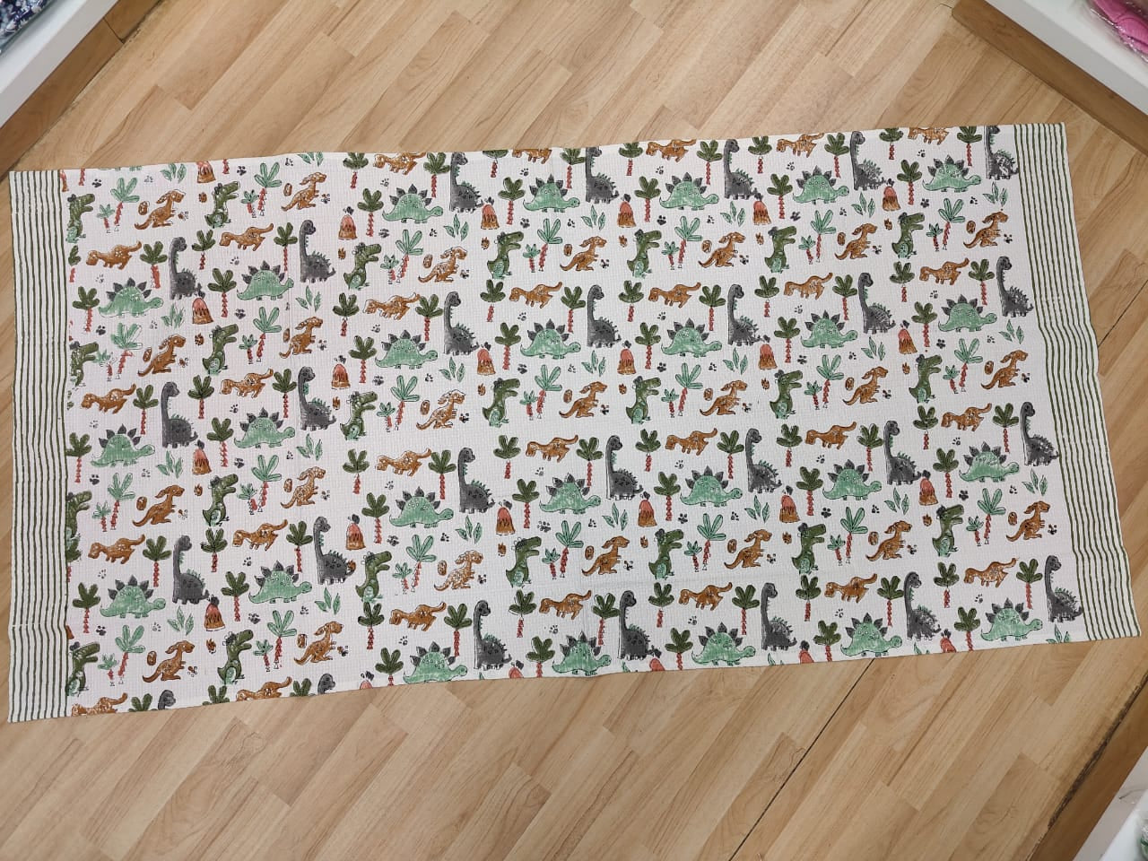 Dinosaurs Bath Towel - Hand Block Printed