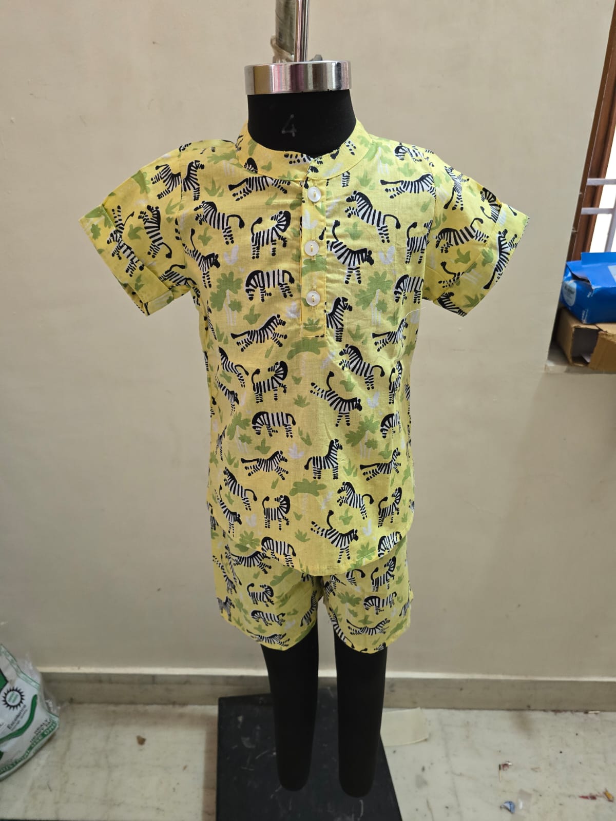 Yellow Zebra Shorts Unisex Coord Set