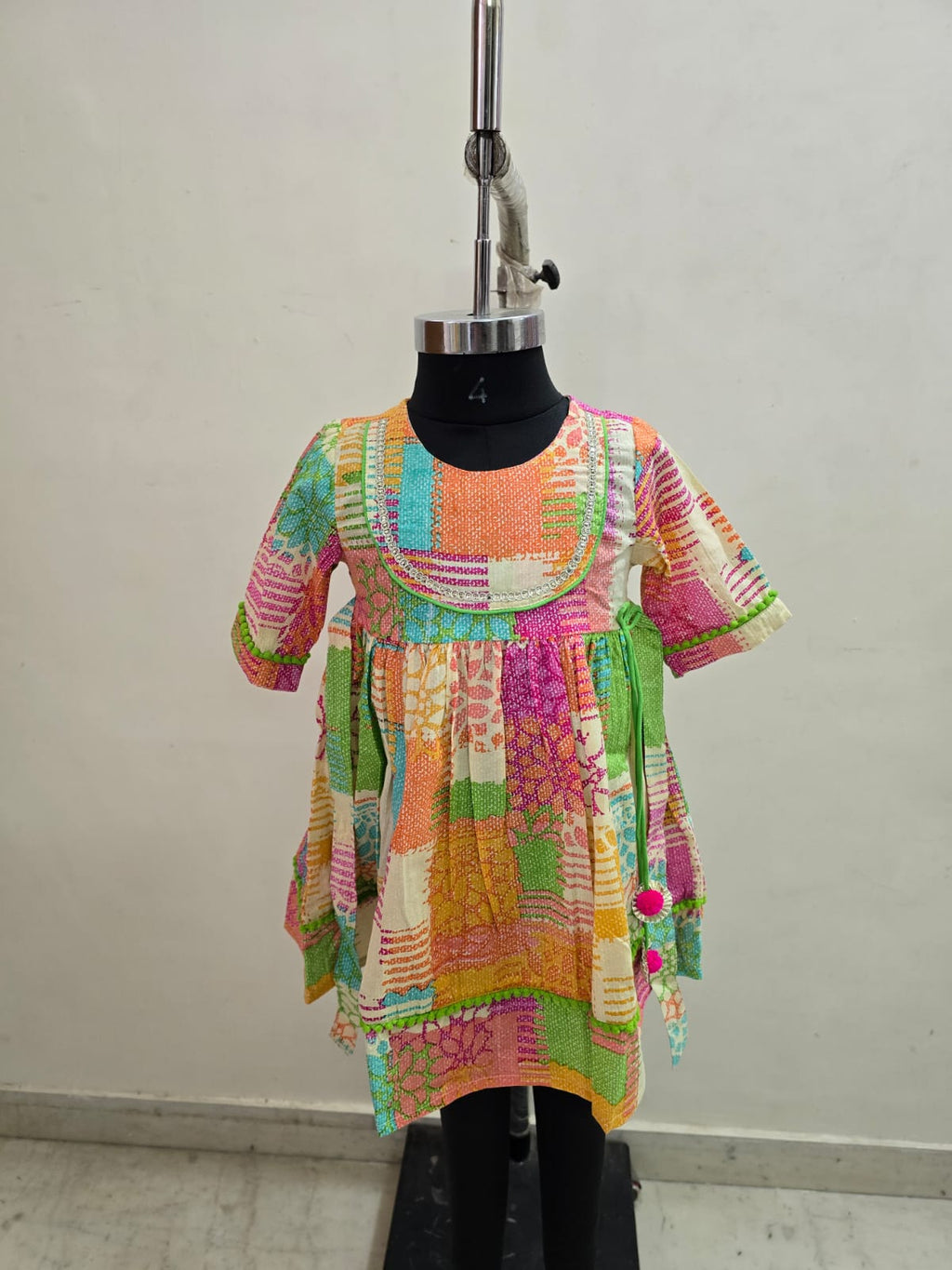 Green Orange Patch Traditional Frock