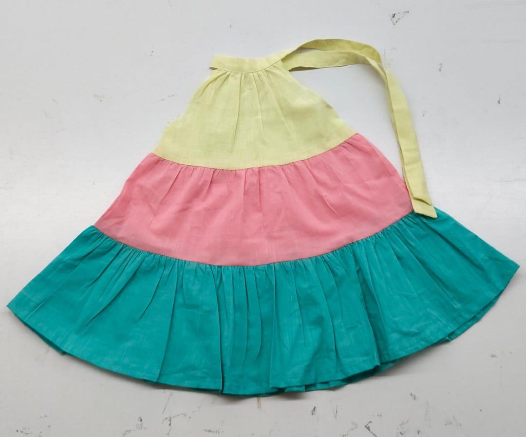Summer Candy Natural Texture Cotton Halter Neck Frock