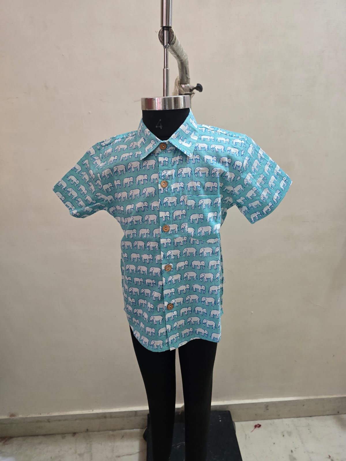Aqua Small Elephants Kids' Shirt