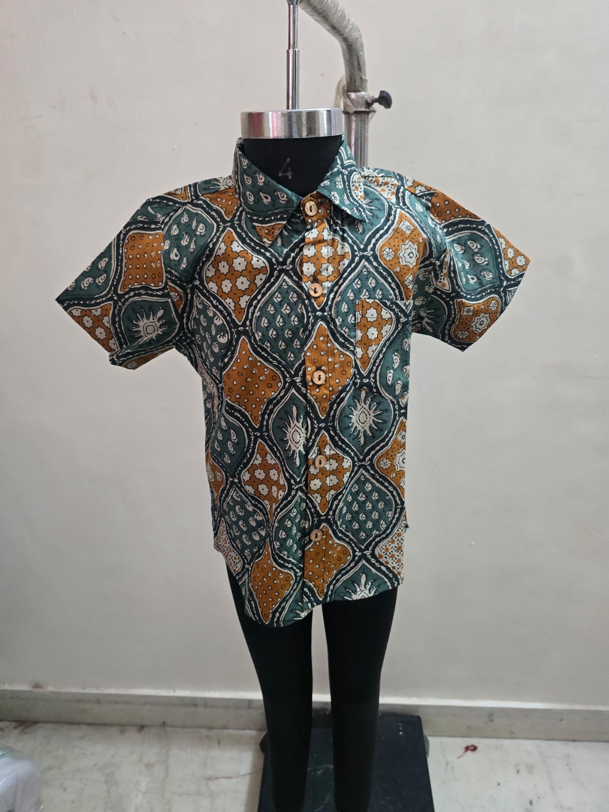 Mustard Yellow Hexagon Kids' Shirt