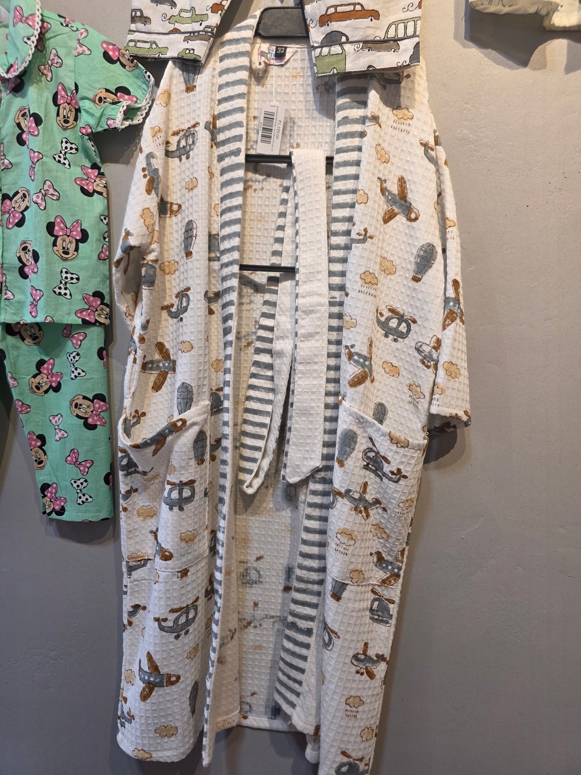 Aeroplane Bath Robe - Hand Block Printed