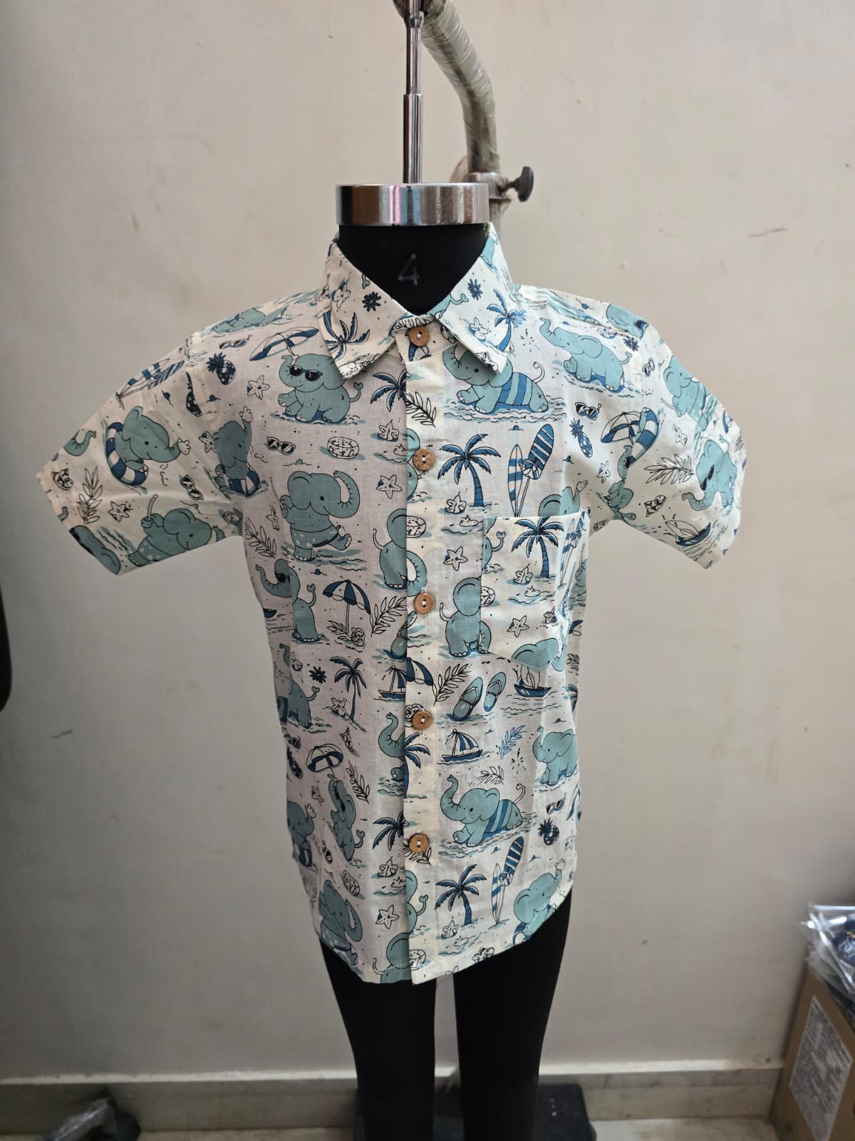 Playful Grey Elephant Kids' Shirt