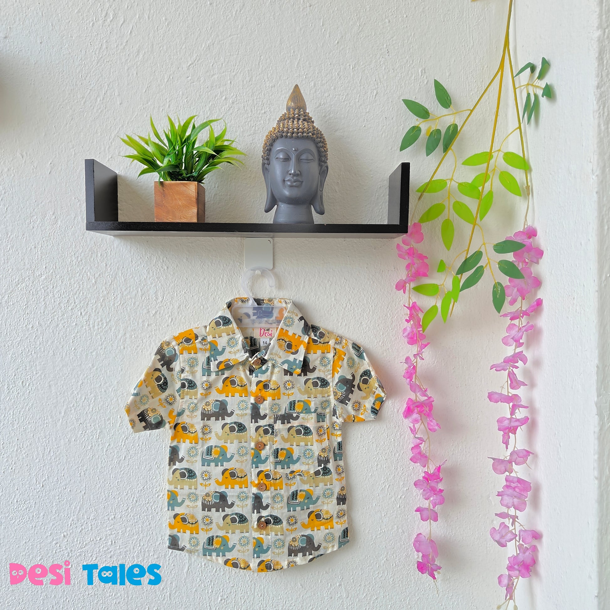 Yellow Ambari Elephant Men's Shirt