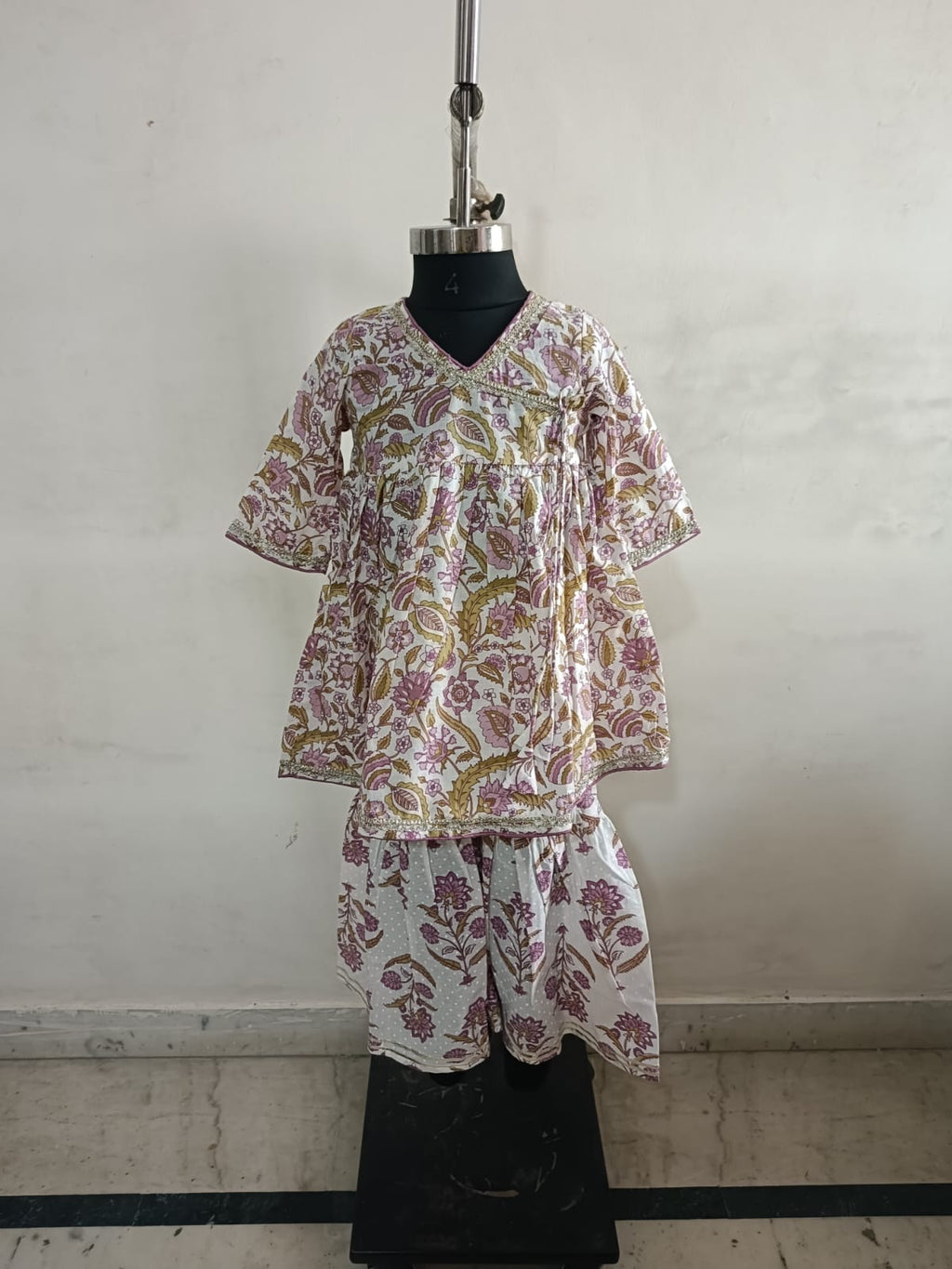 Purple Floral Angarkha Sharara