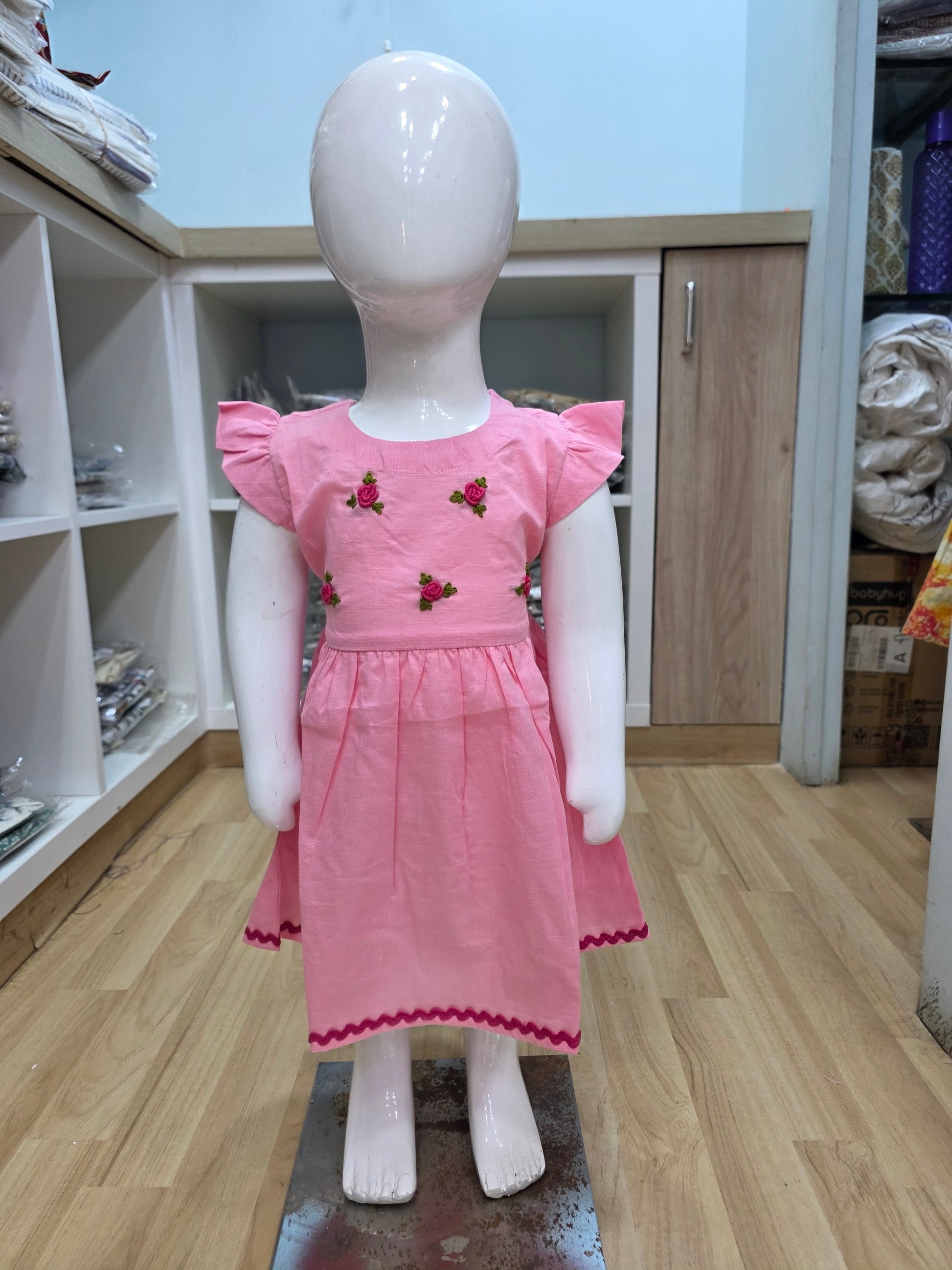 Pink Hand Embroidered Frock