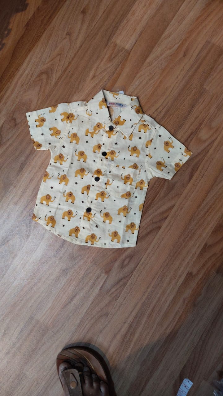 Yellow Comic Elephant Men's Shirt