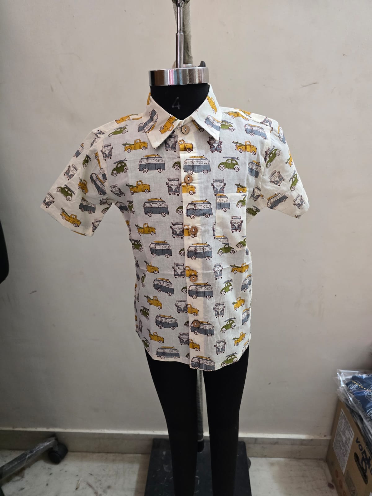 Yellow Grey Car Kids' Shirt