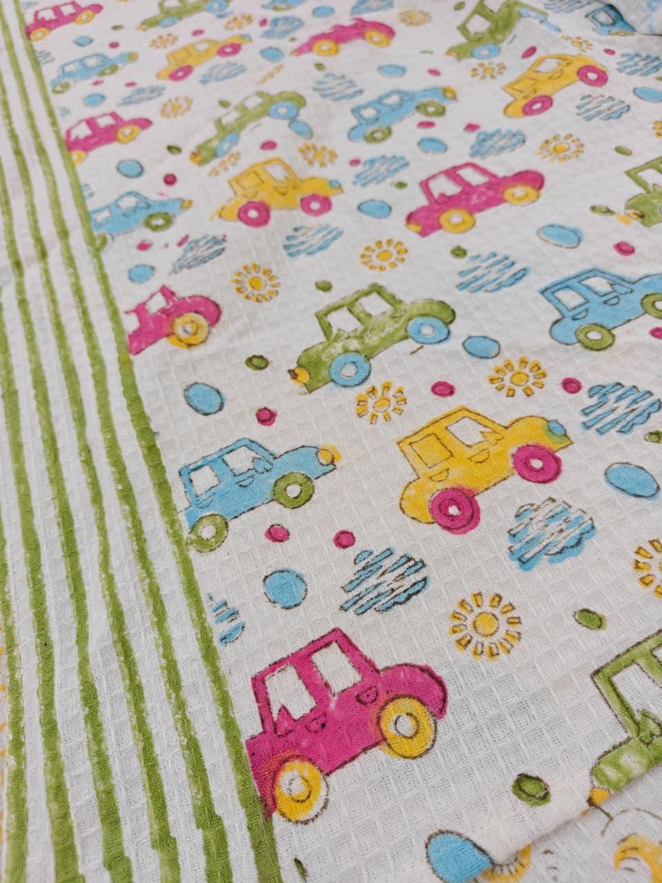 Bright Cars Bath Towel - Hand Block Printed