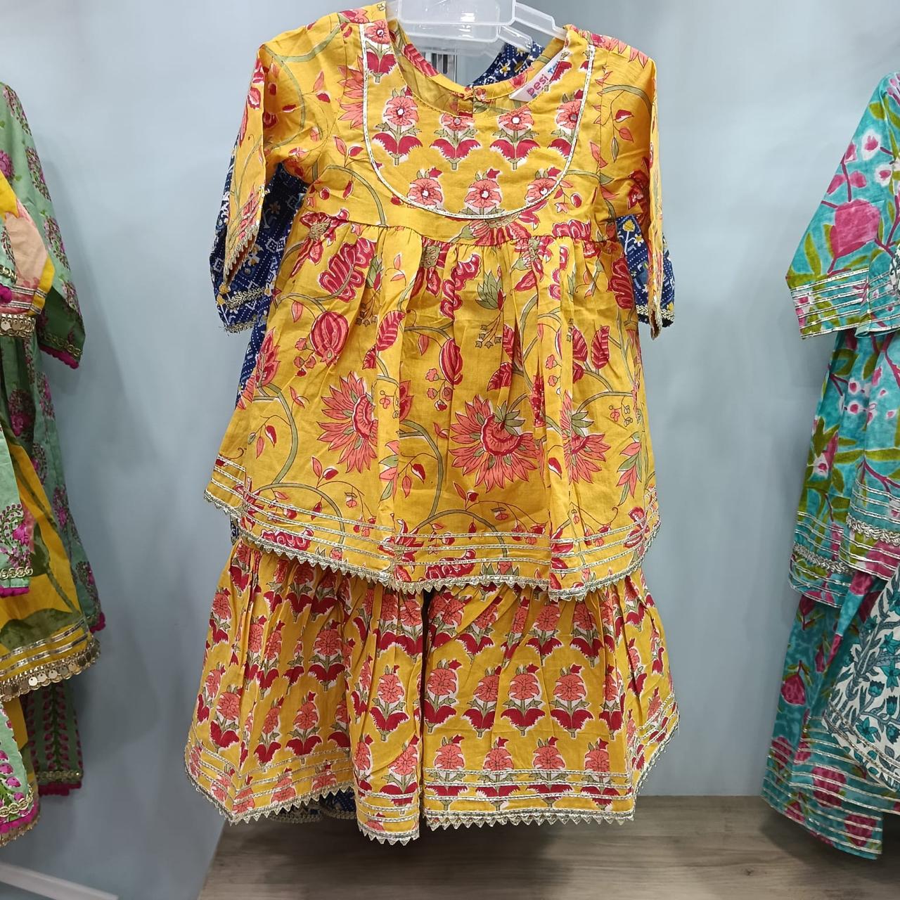 Mustard Yoke Work Sharara