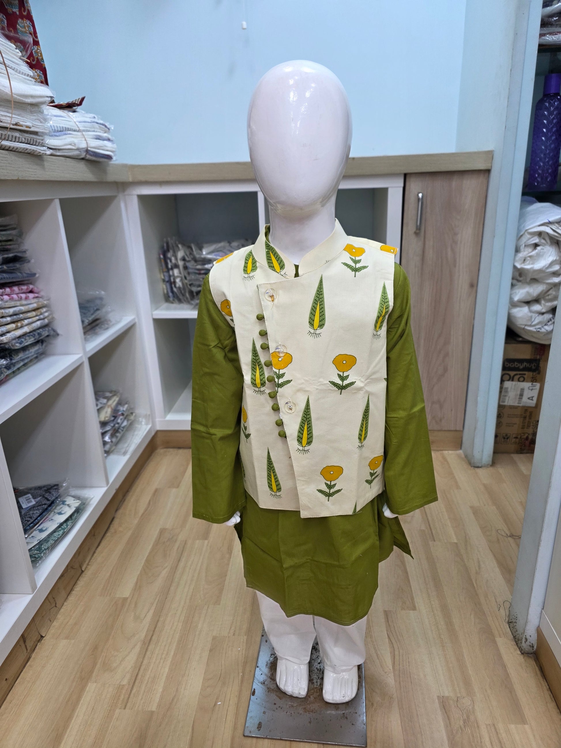 Mehendi Motif Jacket Set