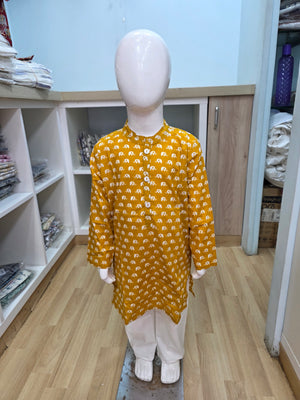 Mustard Elephant Kurta Pyjama
