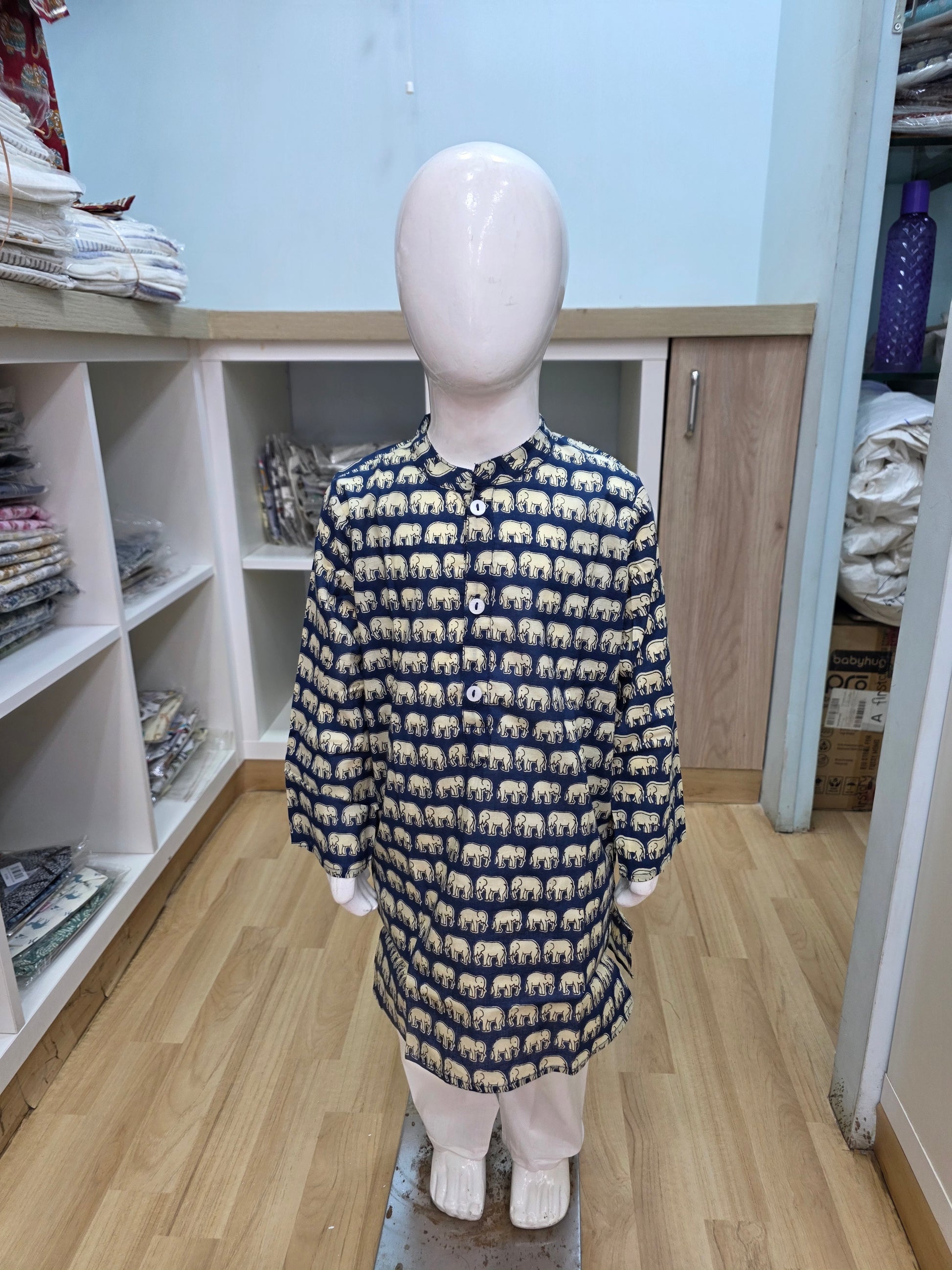 Indigo Elephant Kurta Pyjama