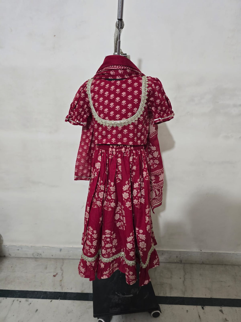 Maroon Jhaal Boota Twinning Lehenga with Dupatta