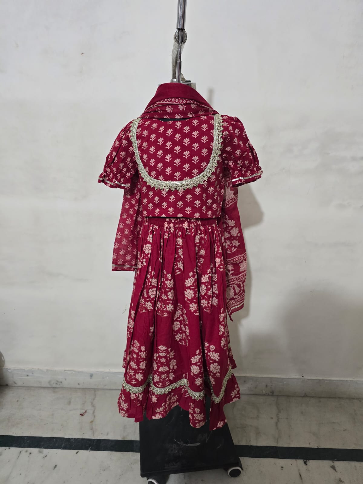 Maroon Jhaal Boota Twinning Lehenga with Dupatta