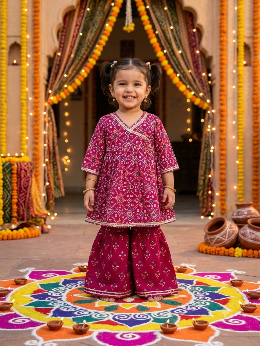 Magenta Patola Angarkha Sharara