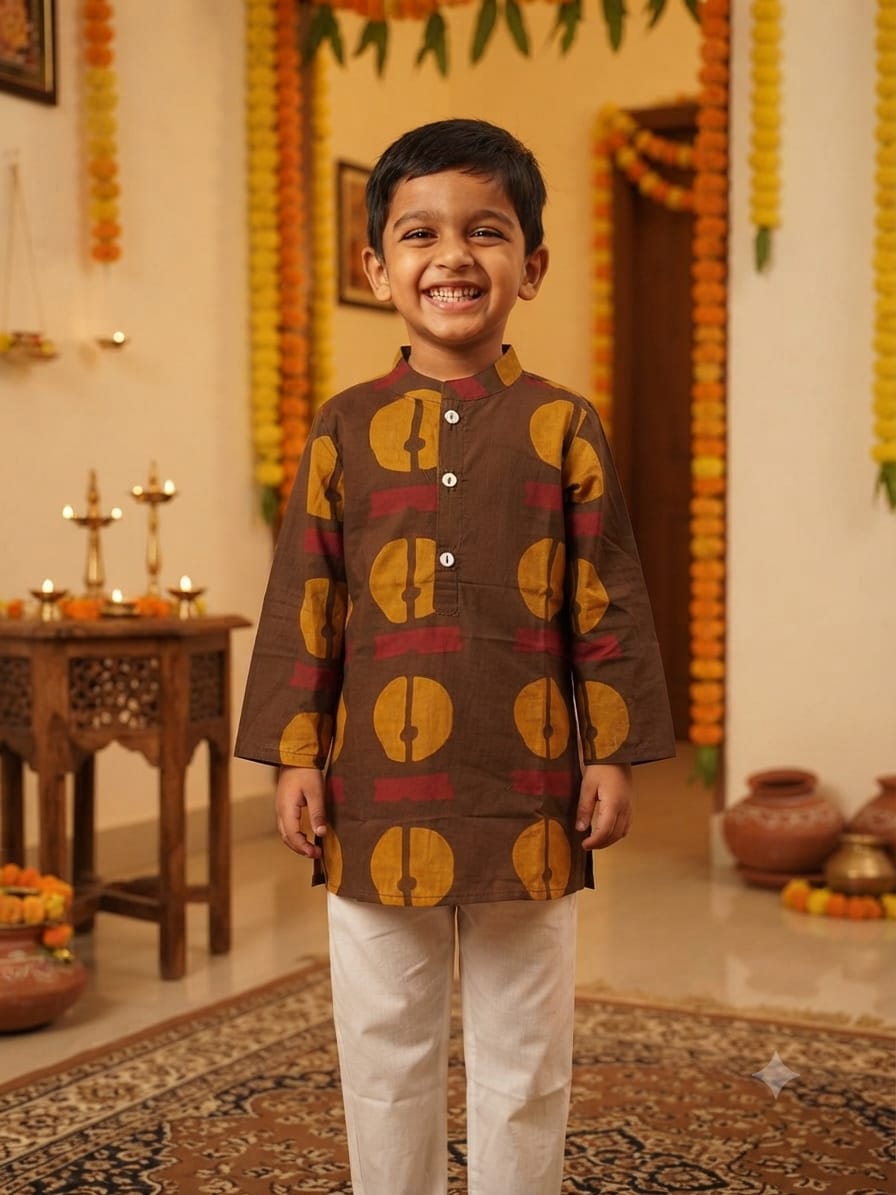 Coffee Bean Kurta Pyjama