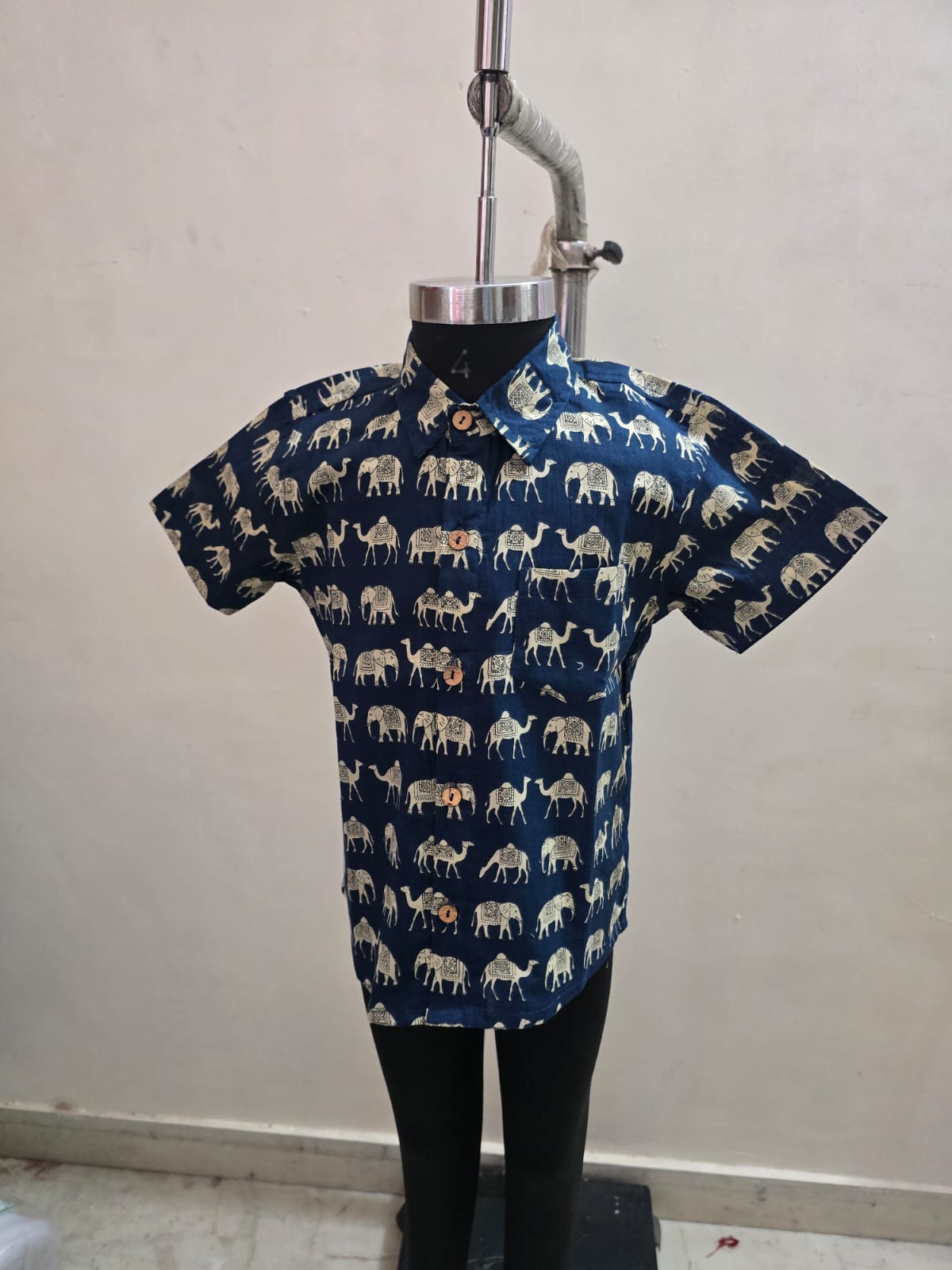 Blue Royal Elephant And Camel Men's Shirt