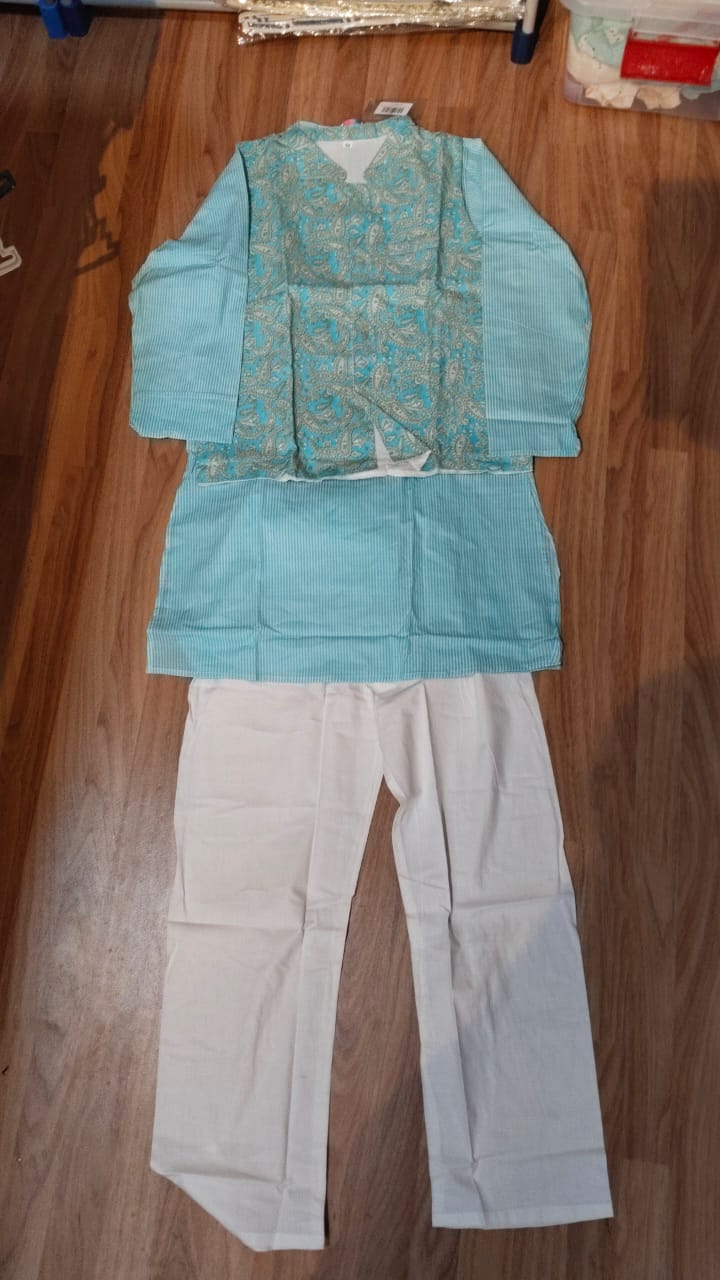 Sky Blue Stripes Keri Jacket Set