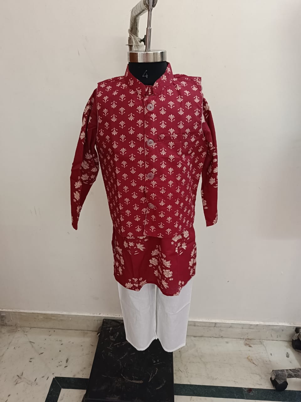 Maroon Twinning Jacket Set