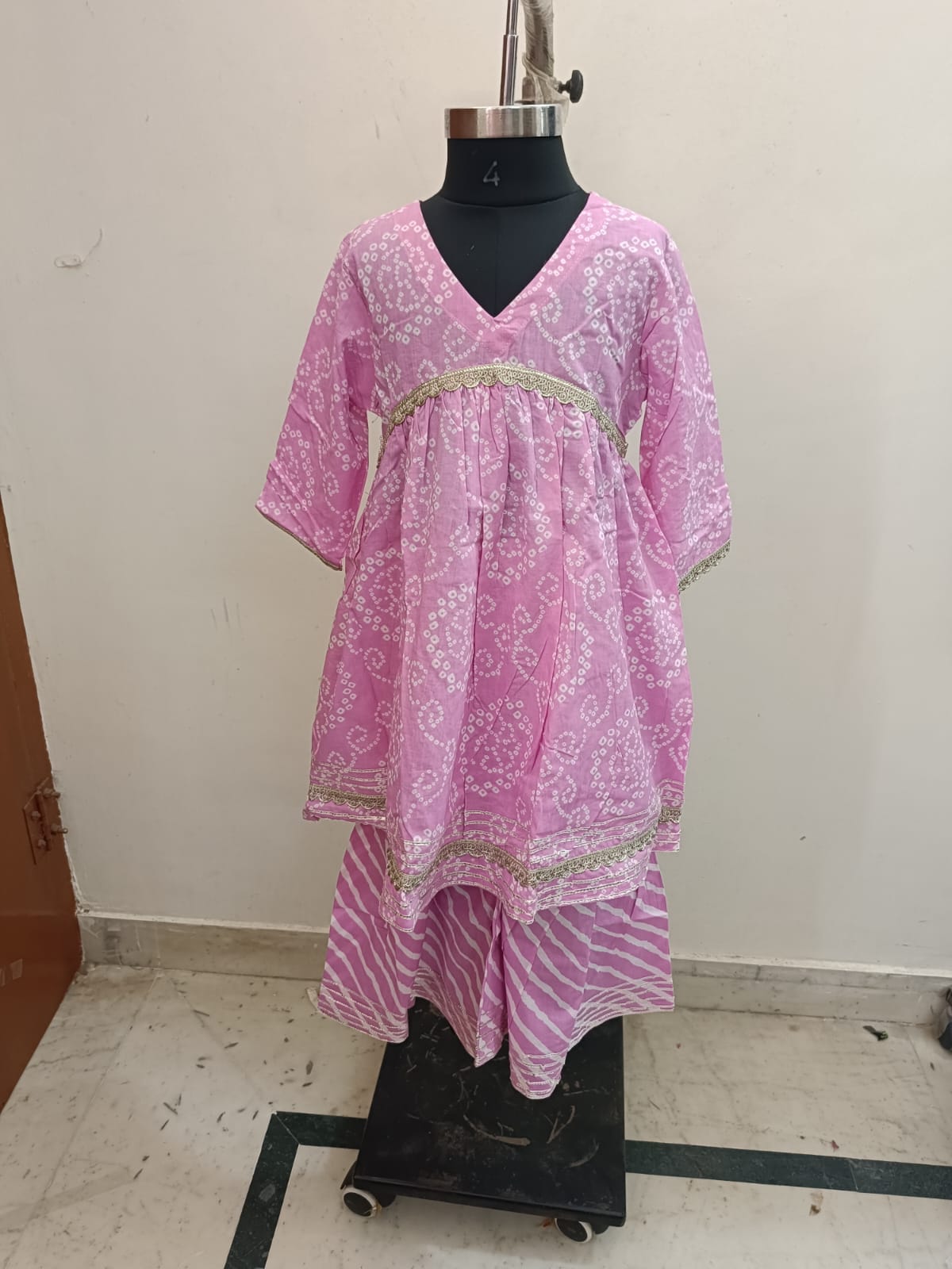Pink Bandhani Alia Cut Sharara