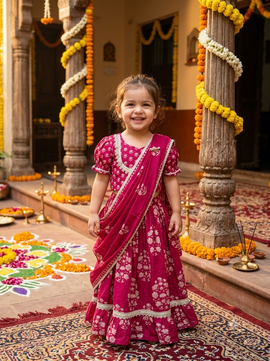 Maroon Jhaal Boota Twinning Lehenga with Dupatta