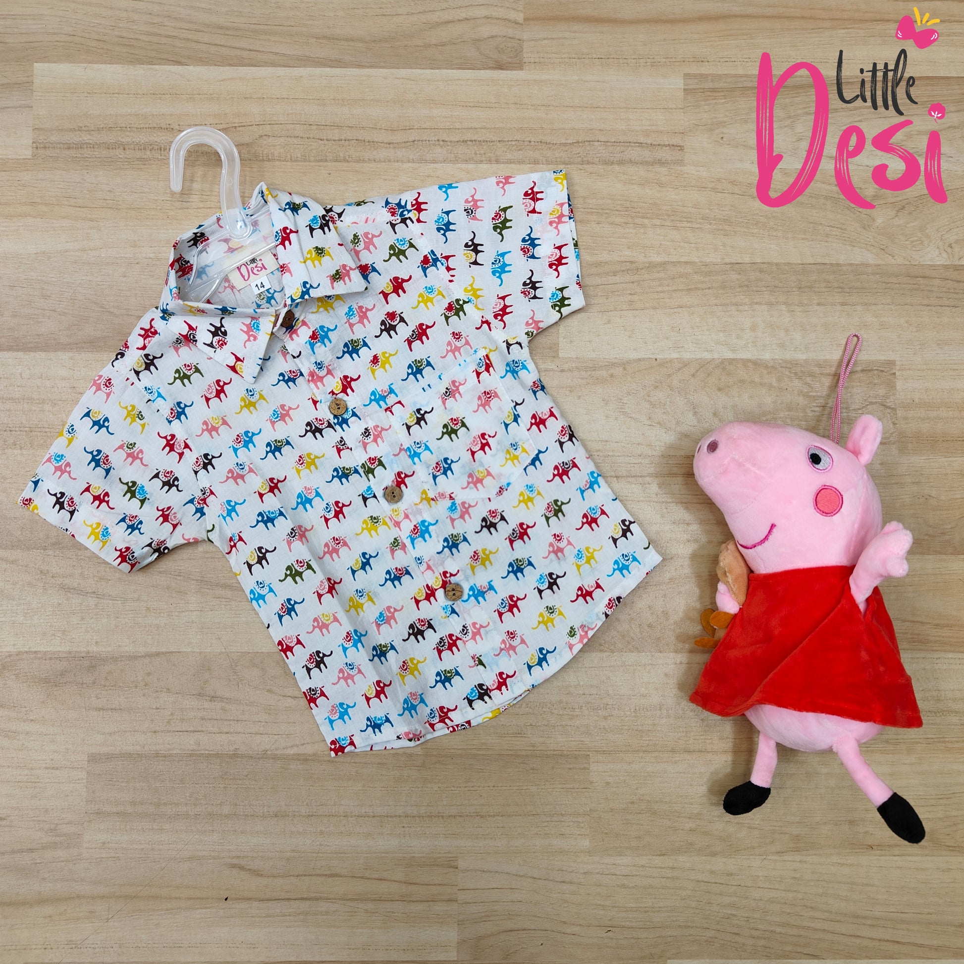 Multicolour Tiny Elephant Men's Shirt