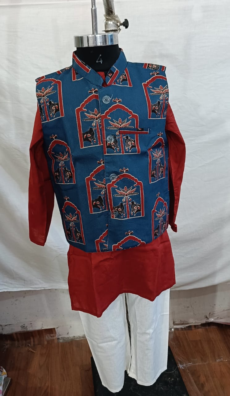 Ajrakh Jharoka Jacket Set