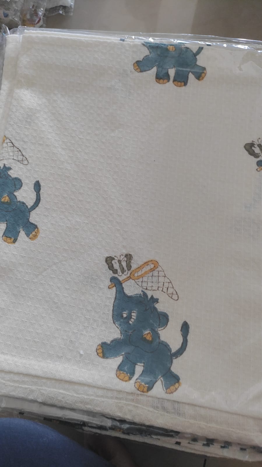 Elephant Catching Butterfly Bath Towel - Hand Block Printed