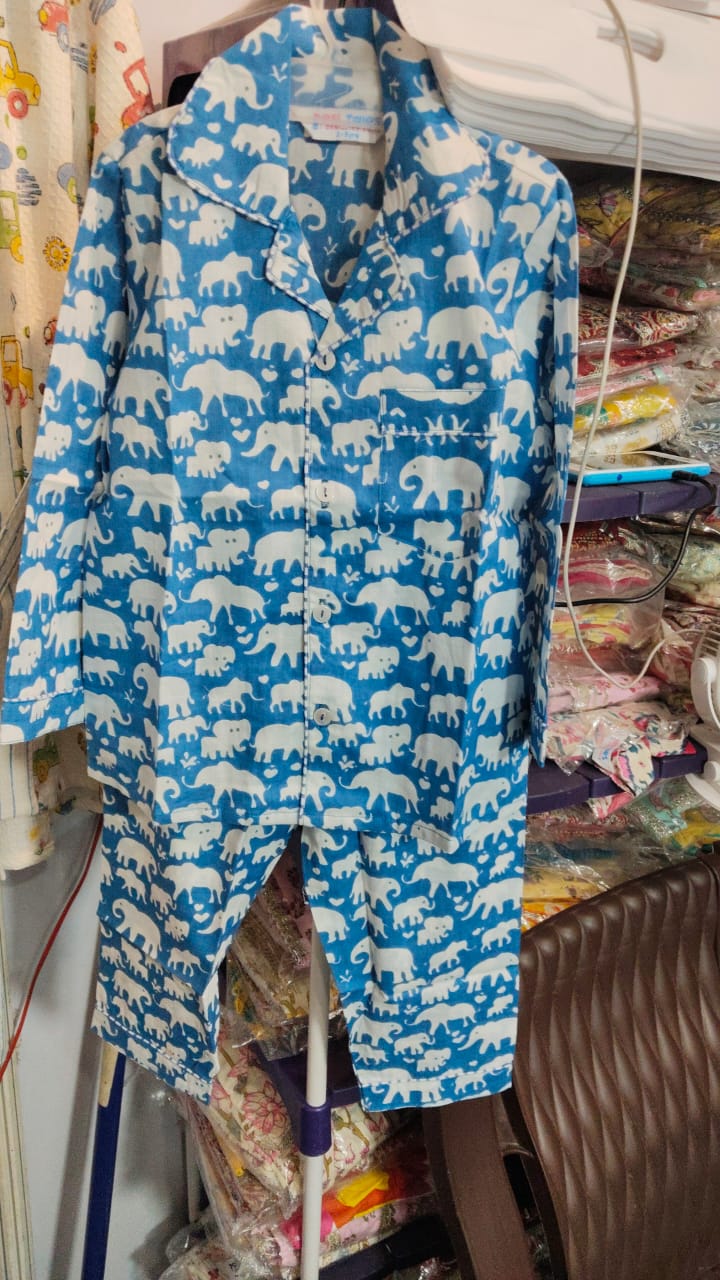 Blue Elephant Night Dress