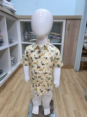 Cream Small Dino Kids' Shirt