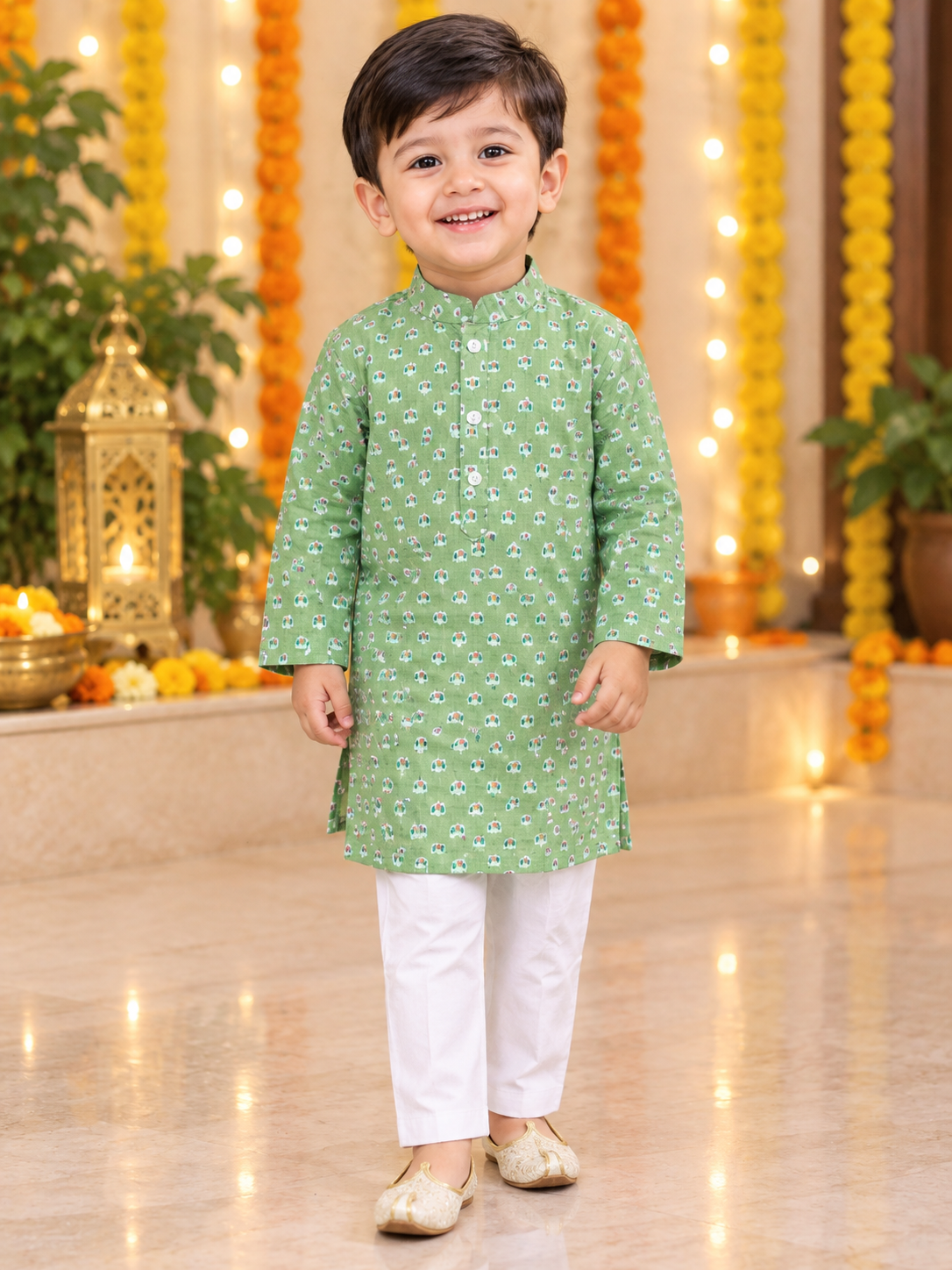 Pista Lotus Kurta Pyjama