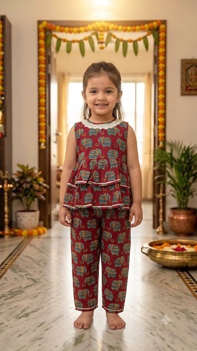 Red Elephant Twinning Straight Pant Set