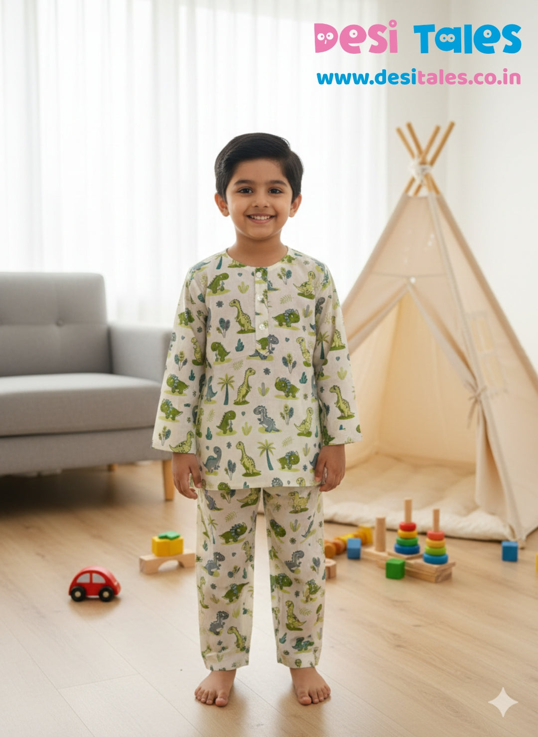 Playful Dino Unisex Coord Set